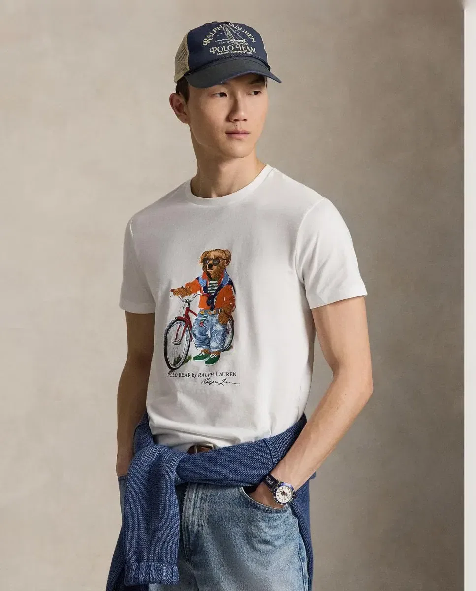 Мужская футболка с принтом Polo Bear Polo Ralph Lauren, Blanco
