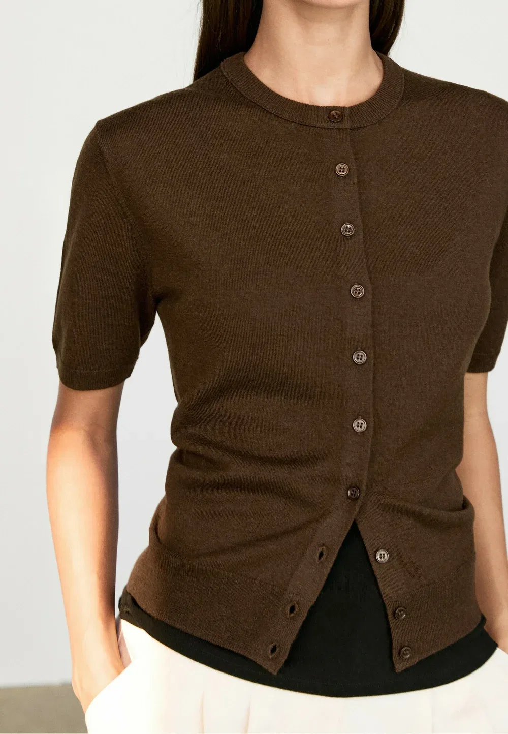 Кардиган Massimo Dutti, Dark Brown — фото 3