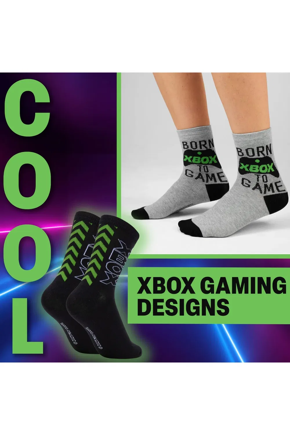Носки детские с принтом 5 пар Xbox, Multi — фото 2