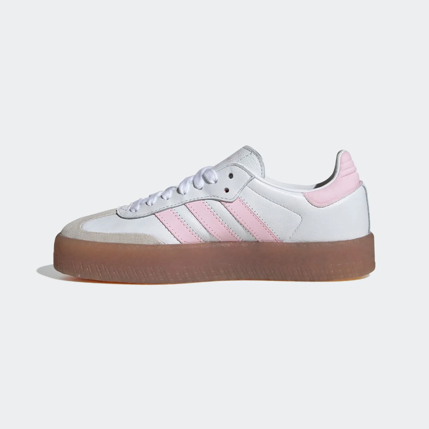 Детские кроссовки с рифленой подошвой Adidas Originals, Cloud White / Clear Pink / Gold Metallic — фото 3