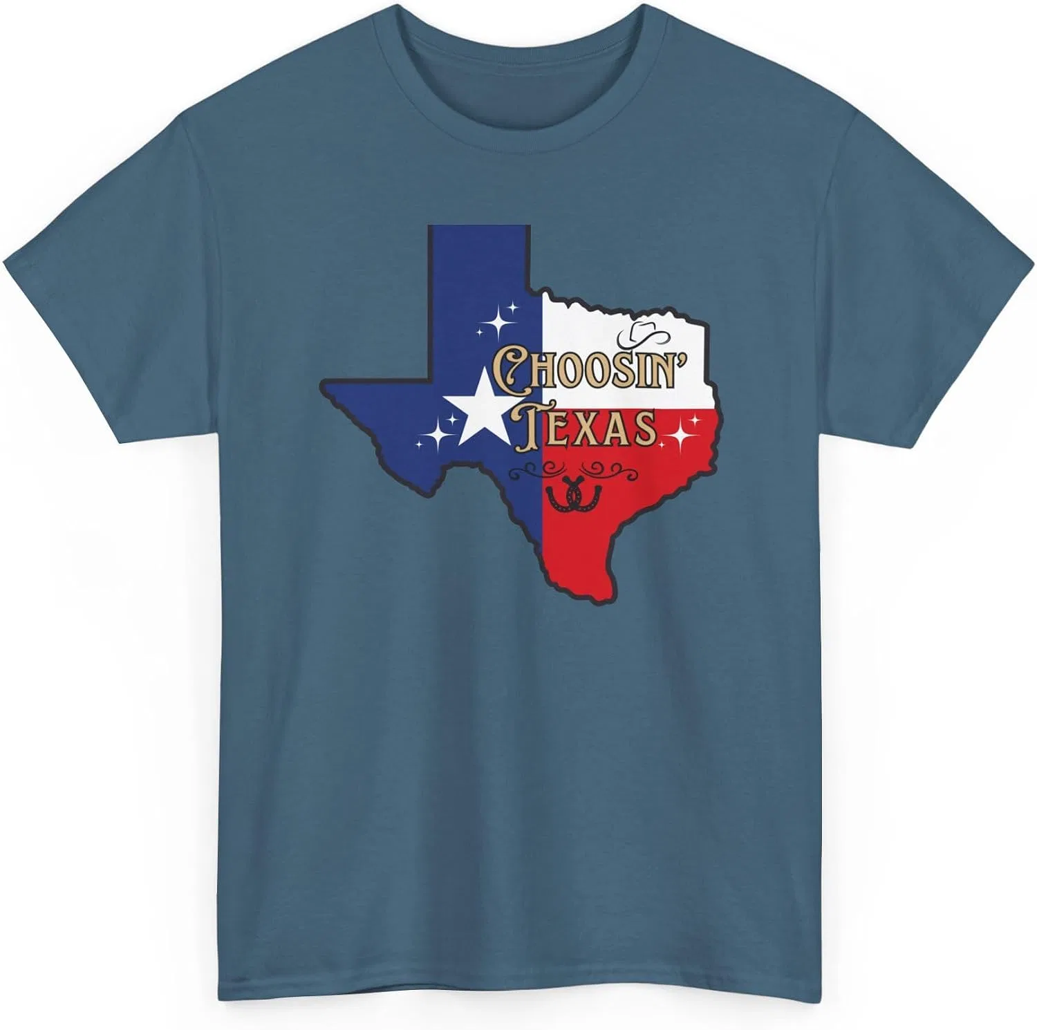 Женская футболка с принтом Choosin' Texas State Ella Cowgirl Rodeo Country Music Tee Shirt Two Stepping Riley T-Shirt, индиго/синий