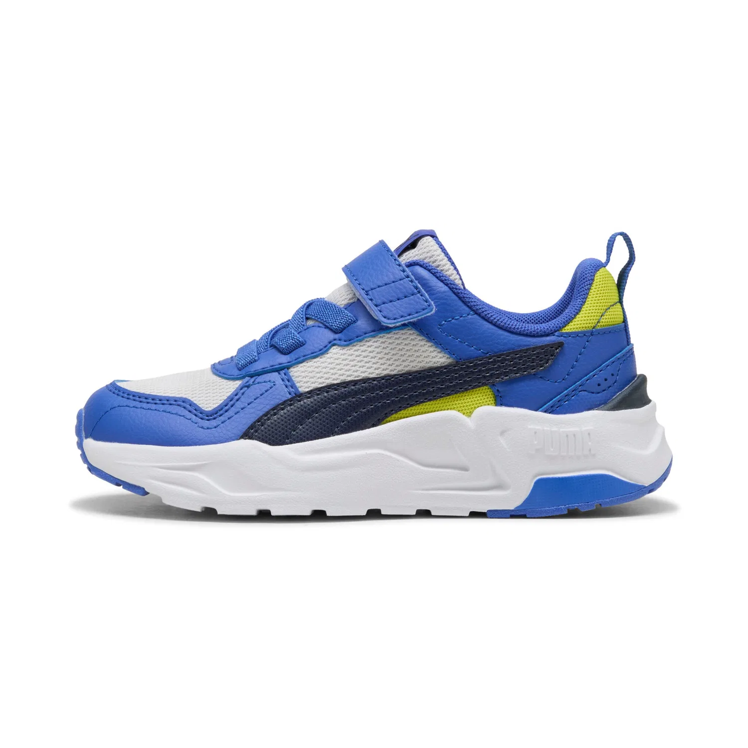 Детские кроссовки с мягкой амортизацией PUMA Trinity 2 LT AC PS, Feather Gray/PUMA Navy/Royal Sapphire — фото 2