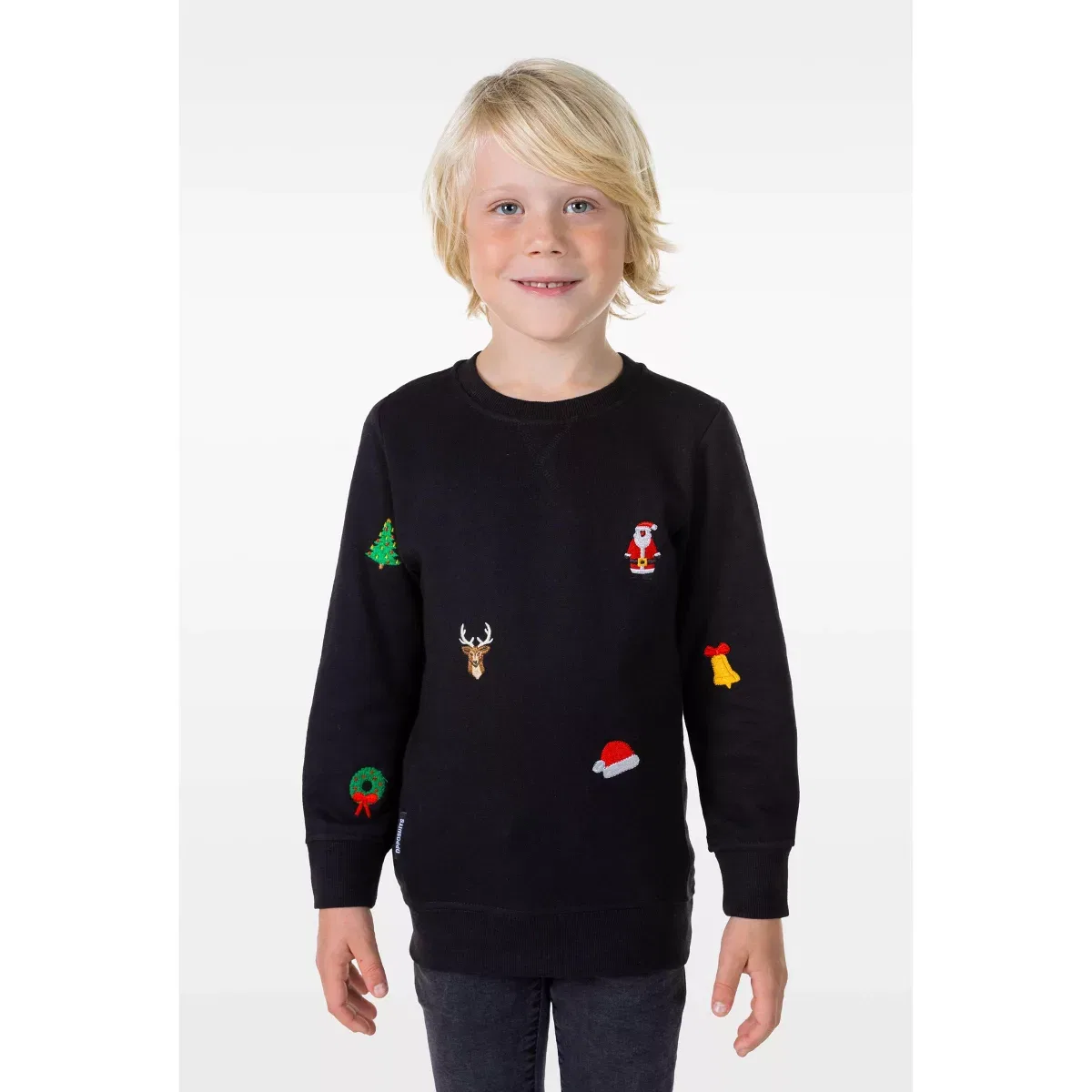 Детский свитер для мальчиков с длинным рукавом X-Mas Icons OppoSuits, Black
