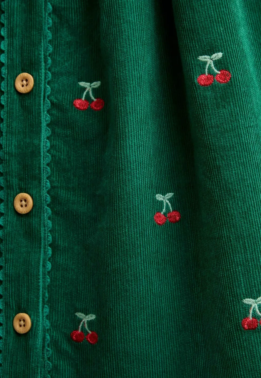 Платье из вышитого шнура - повседневное платье Jojo Maman Bébé, Green Cherry — фото 4