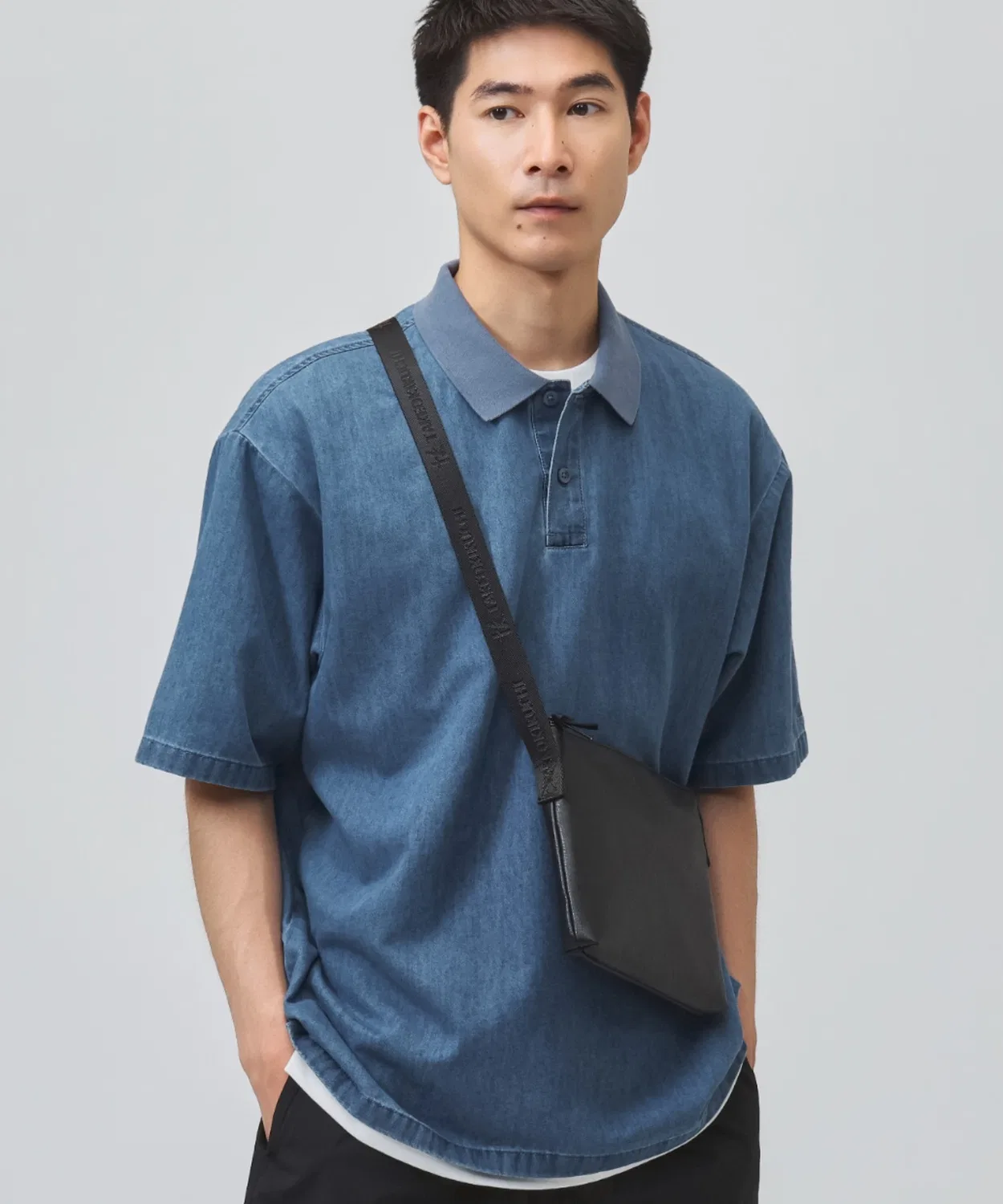 Мужская футболка-поло с коротким рукавом, с принтом, Cool Feeling Denim Oversize Fit Adidas, Blue