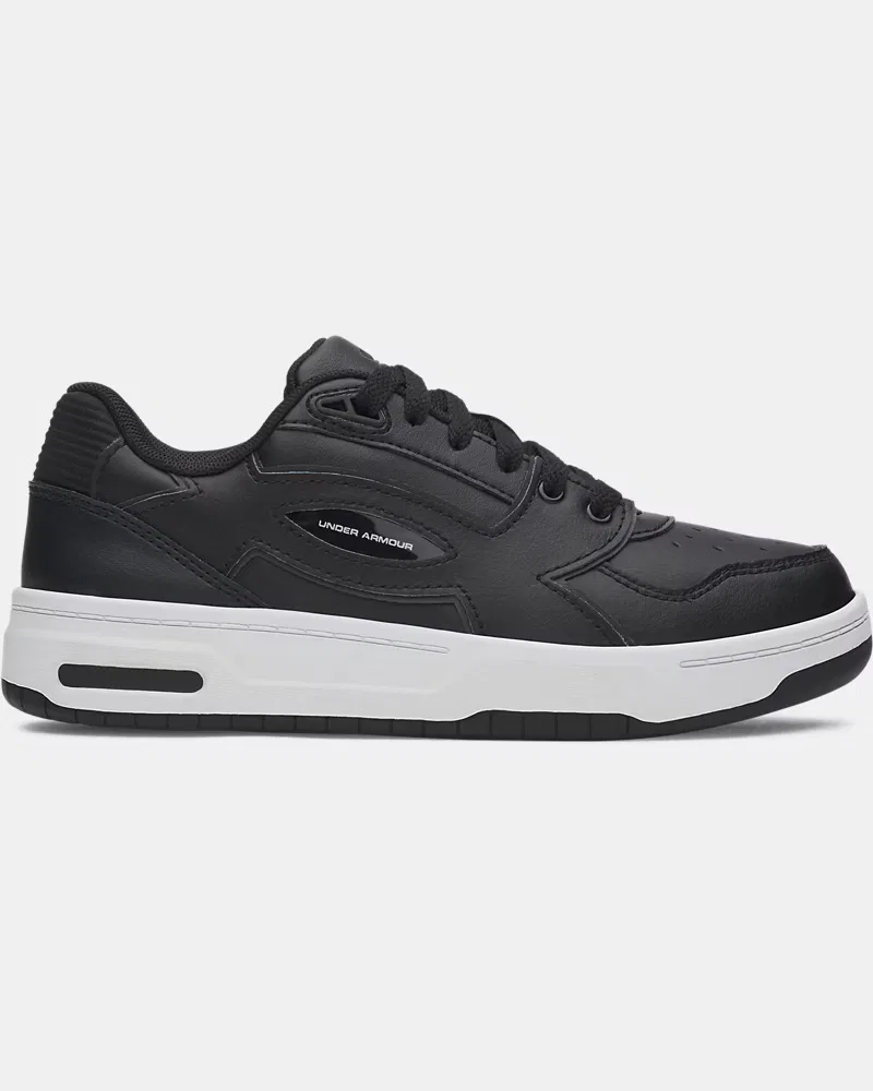 Кроссовки детские из натуральной кожи с амортизацией UA Flex UnderArmour, Black/White