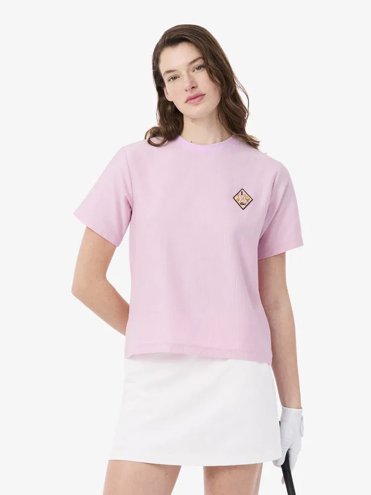 Футболка поло LACOSTE Pink в полоску