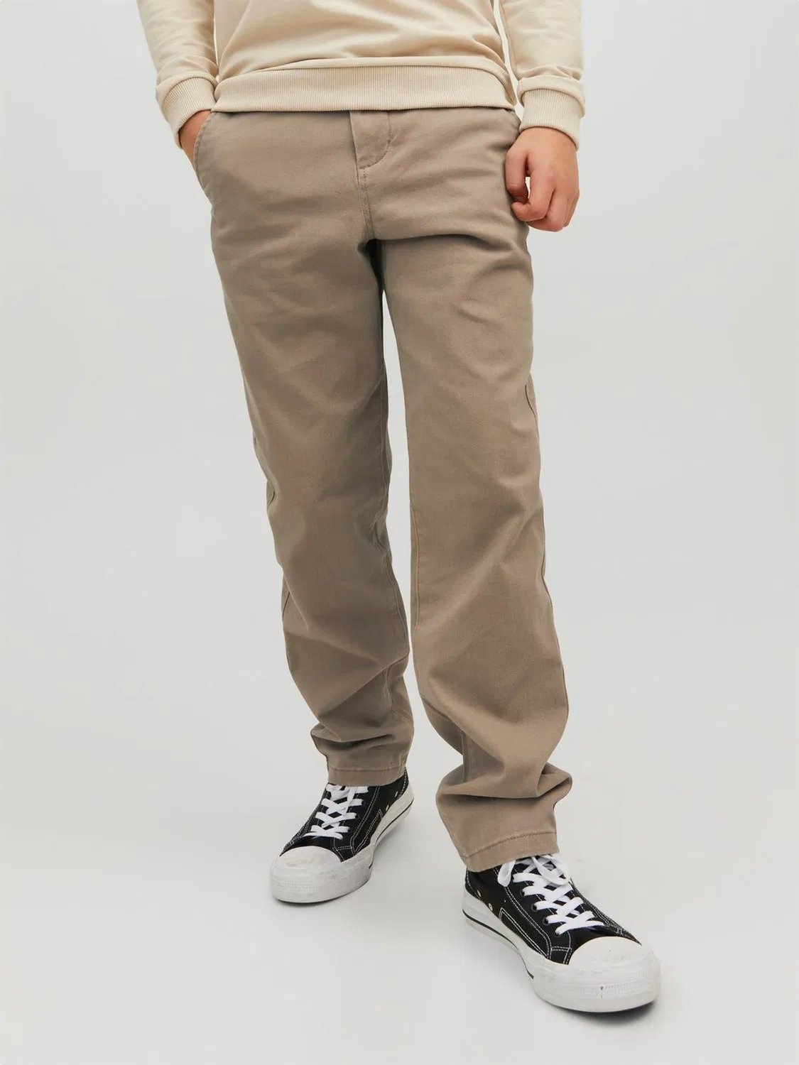 Чиносы расслабленного кроя Jack & Jones Junior, бежевые