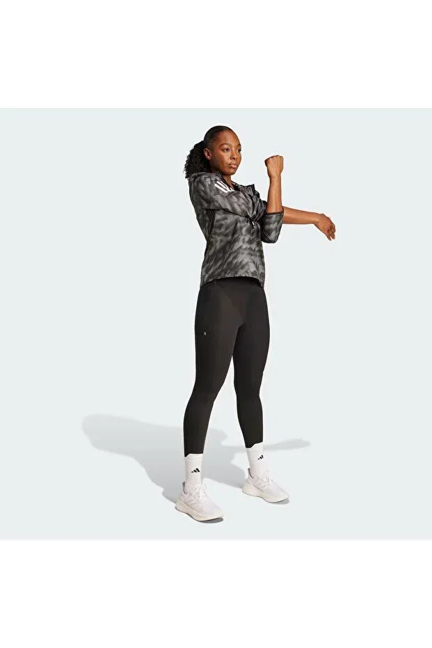 Женская куртка из эластана с капюшоном Adidas, Gray — фото 3