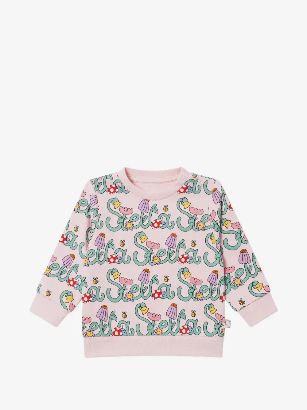 Хлопковый свитшот с логотипом Vine Stella McCartney Kids, розовый