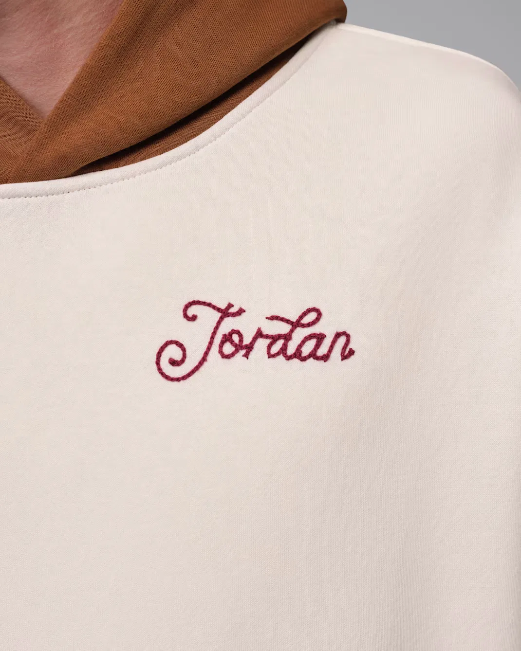 Мужская толстовка с капюшоном оверсайз Jordan Brooklyn Fleece, Soft Pearl/Light British Tan/Light British Tan — фото 4
