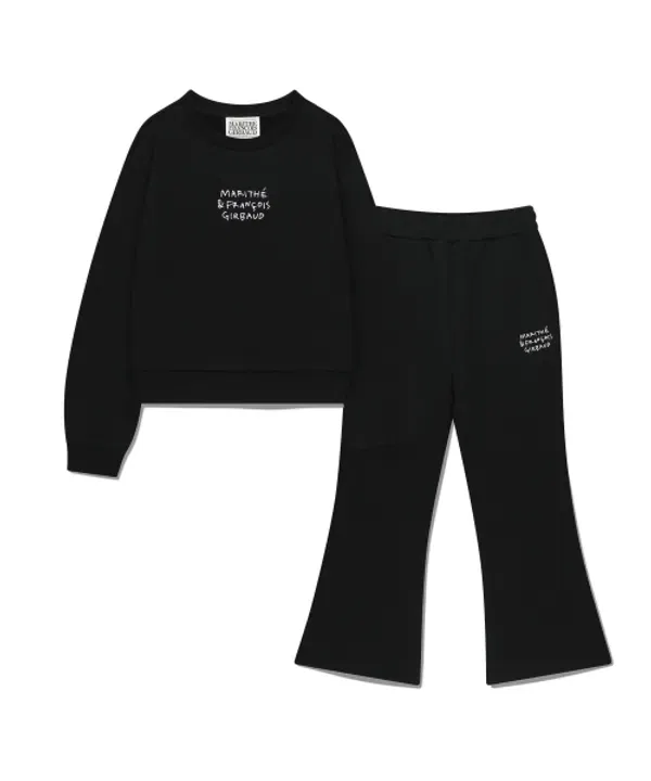 Костюм тренировочный полукроп, детский, Marithé Kids, черный