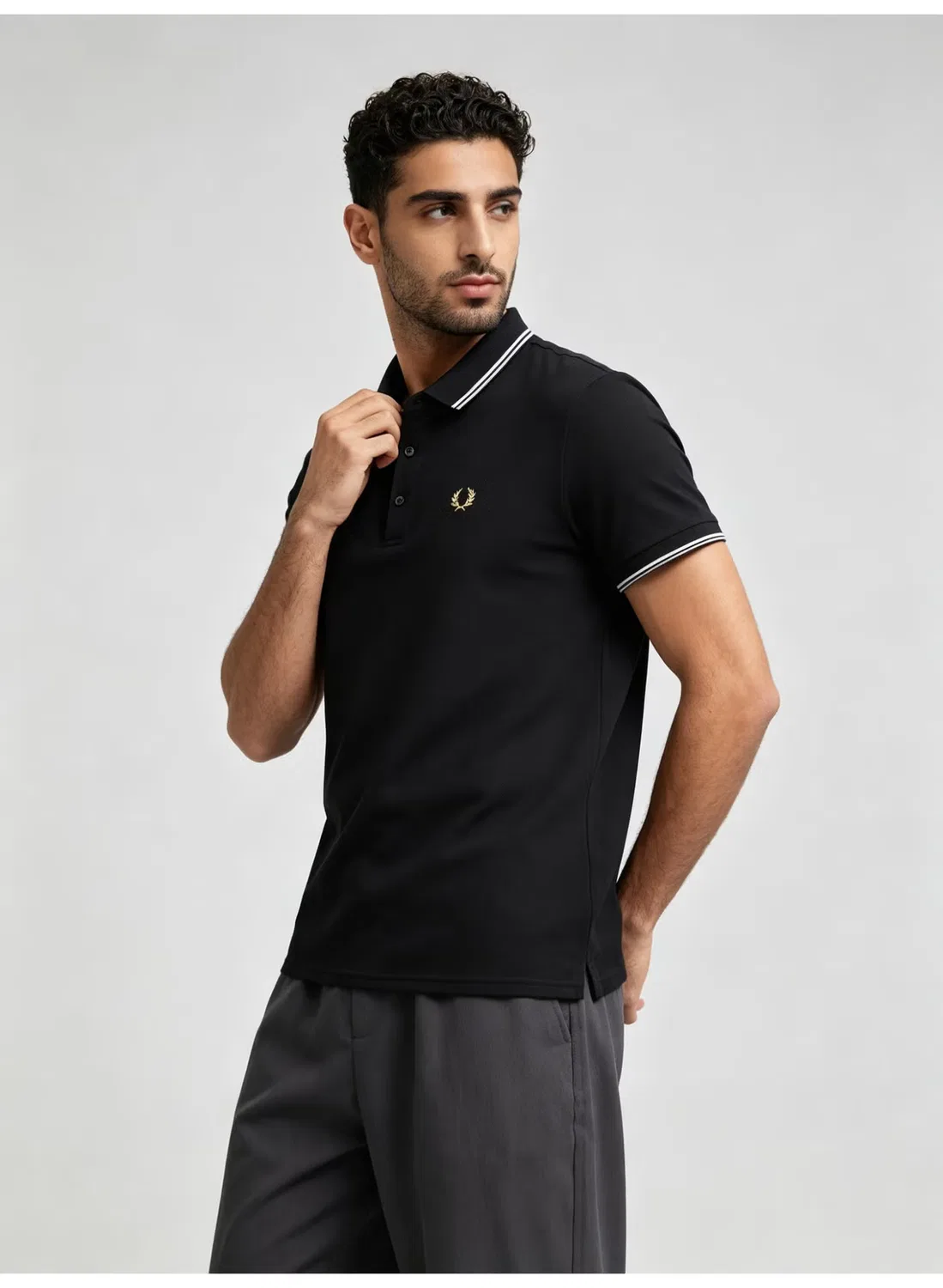 Поло с контрастными полосками, черный Fred Perry