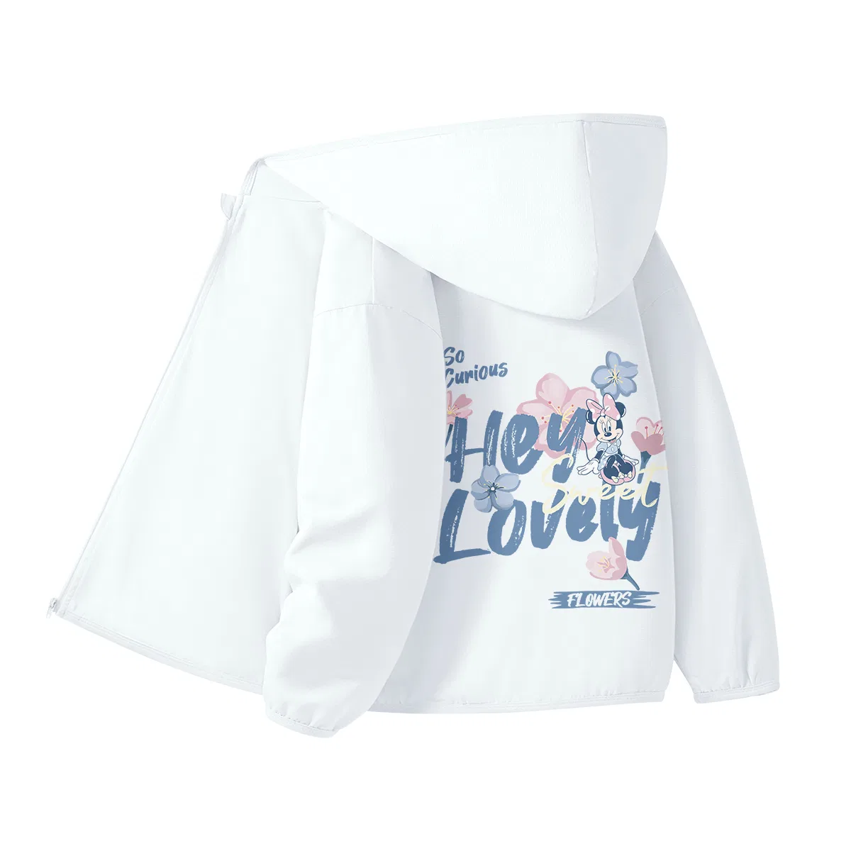 Детская ветровка с защитой от солнца, тонкая, стрейч, дышащая, Disney, Diyanyan Floral Back White