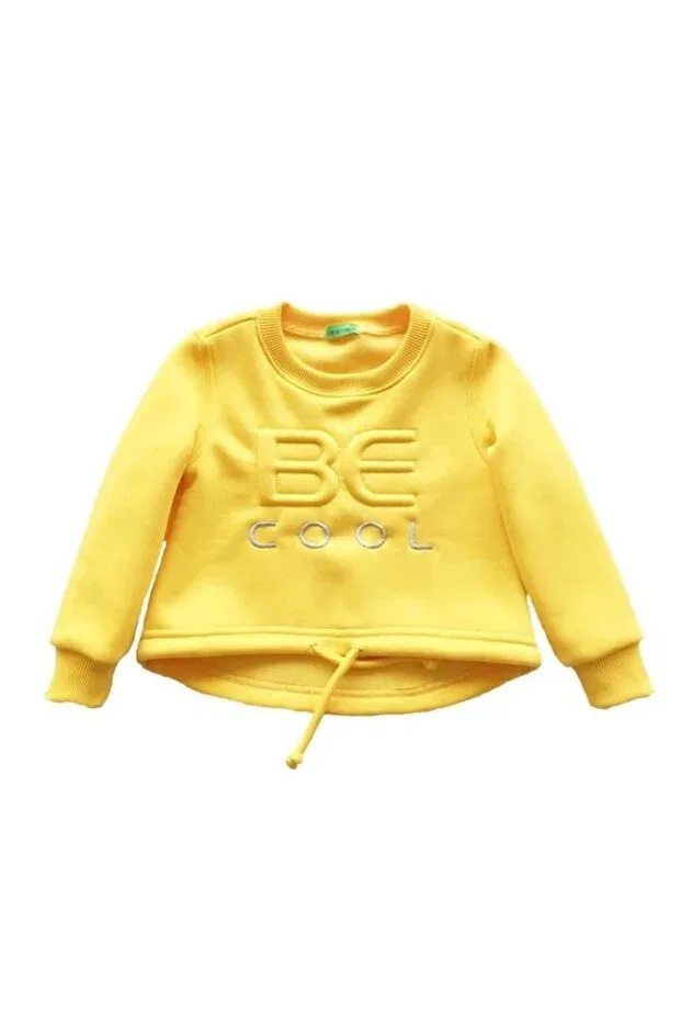 Детские свитшот для девочек с вышивкой Be Cool Karamela, Yellow — фото 3