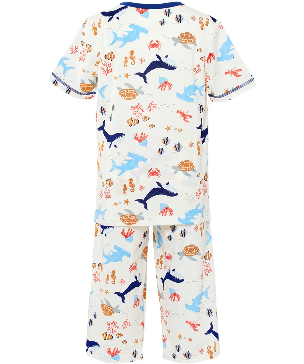 Пижама детская 3/4 рукав 7/8 брюки Wacoal Kids хлопок 100% белый — фото 4