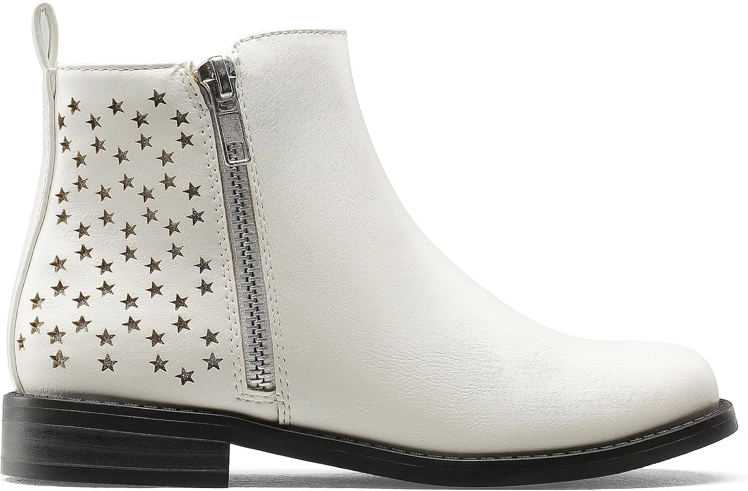 Детские ботинки для девочек с блестками и звездами DREAM PAIRS, White — фото 3
