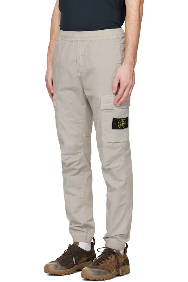 Серые брюки-карго из эластичной хлопковой ткани 3100031 Paracadute Stone Island — фото 4