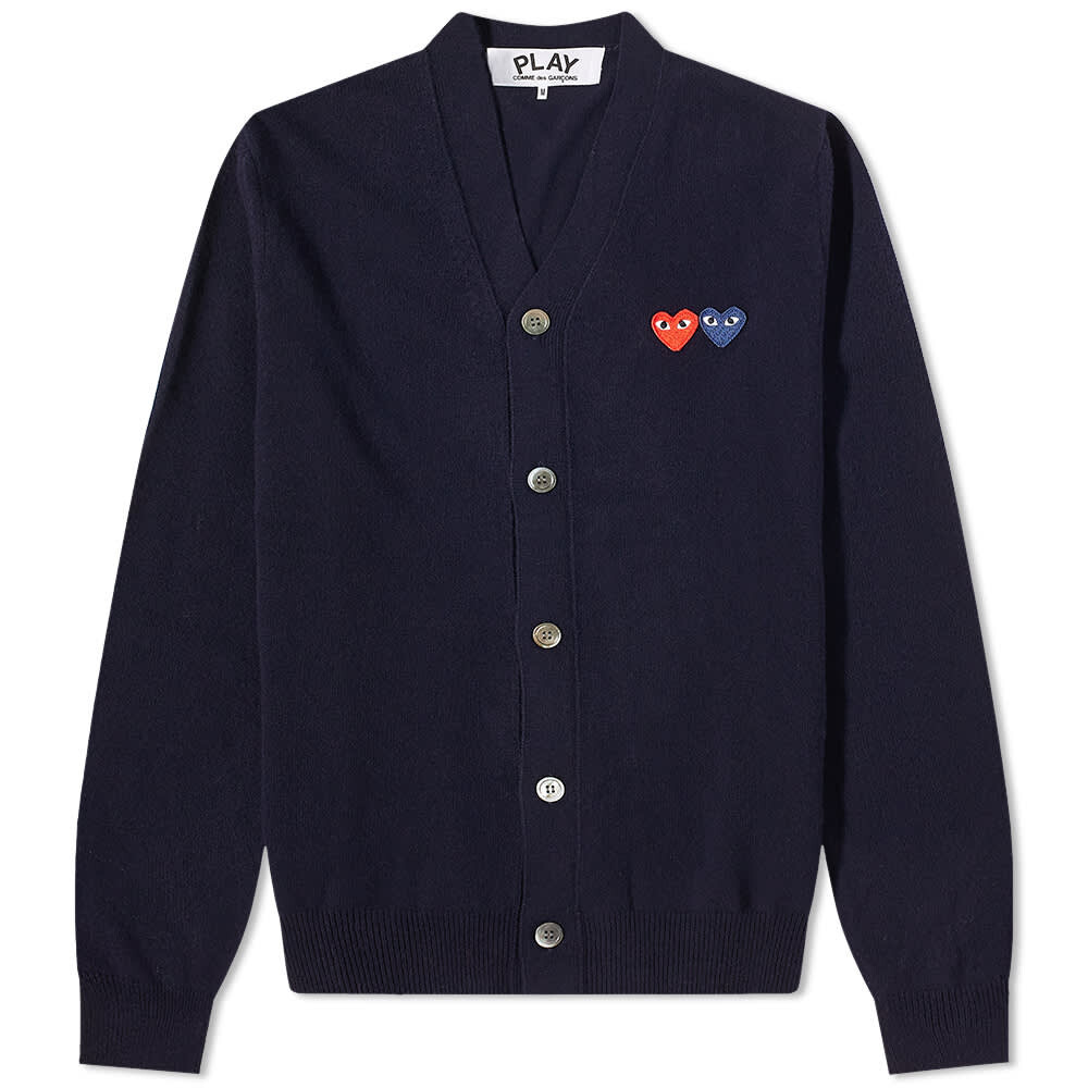 

Джемпер Comme des Garcons Play Double Heart Cardigan, Черный, Джемпер Comme des Garcons Play Double Heart Cardigan