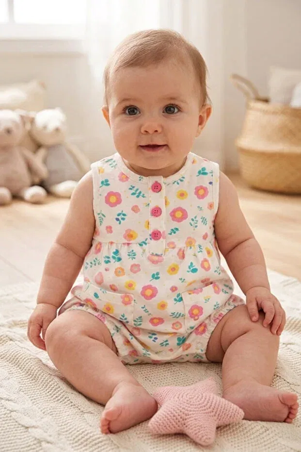 Детский комбинезон для девочек хлопковый Basics For My Baby, With Fresh Flowers