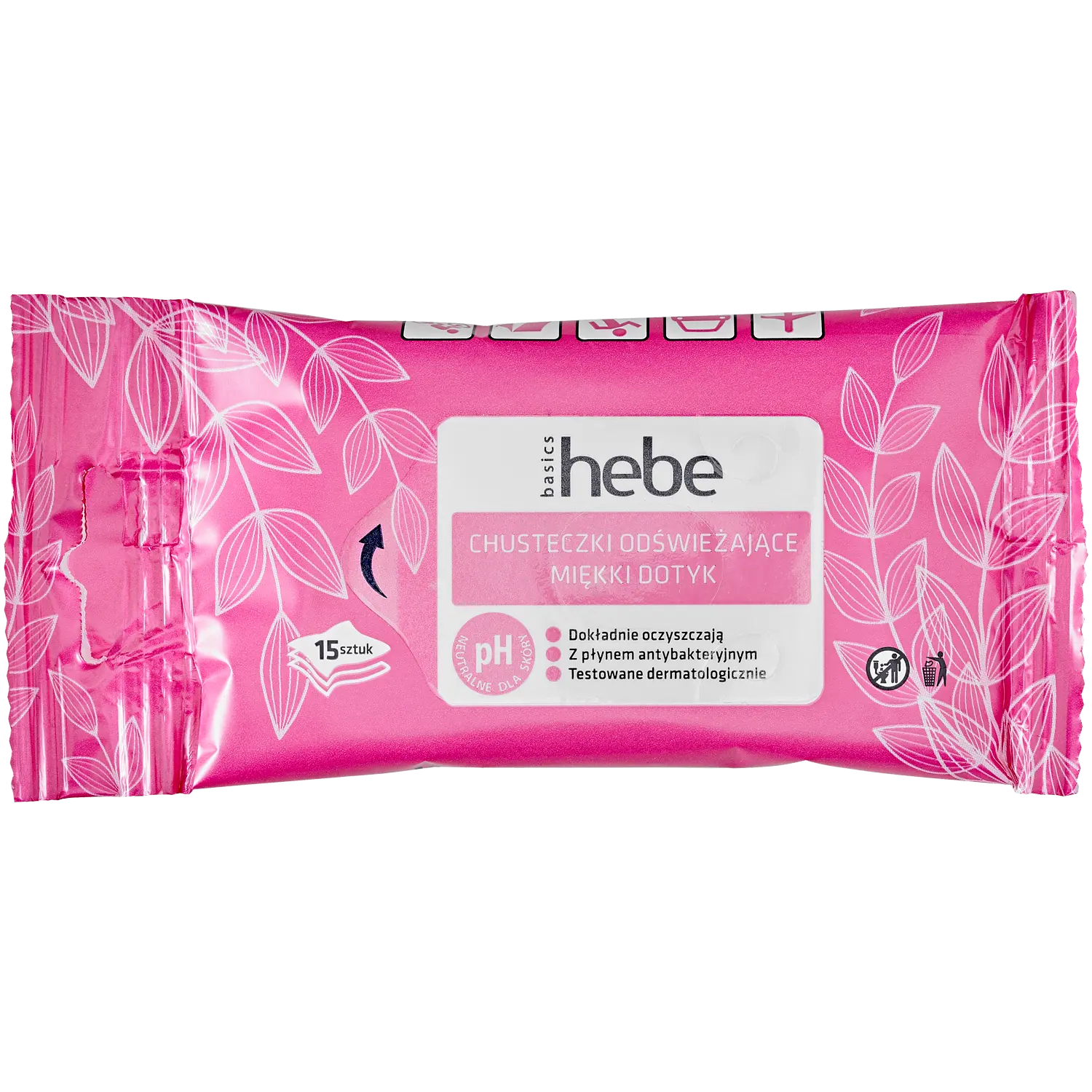 

Hebe Basics Miękki dotyk освежающие салфетки, 15 шт/уп.