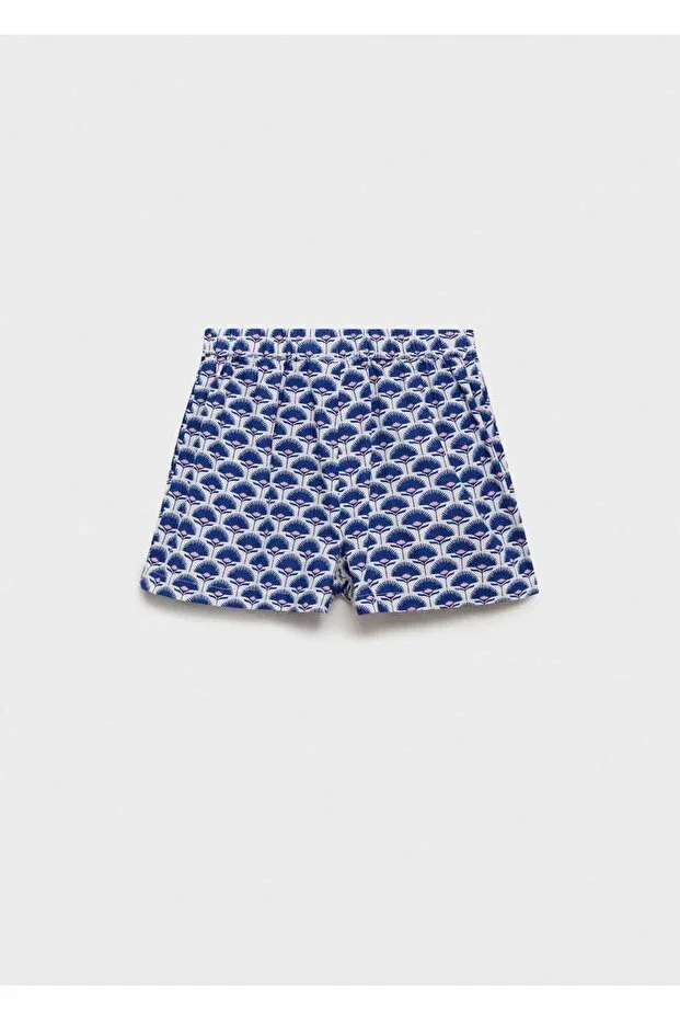 Детские шорты для девочек льняные Mango Kids, Blue — фото 2
