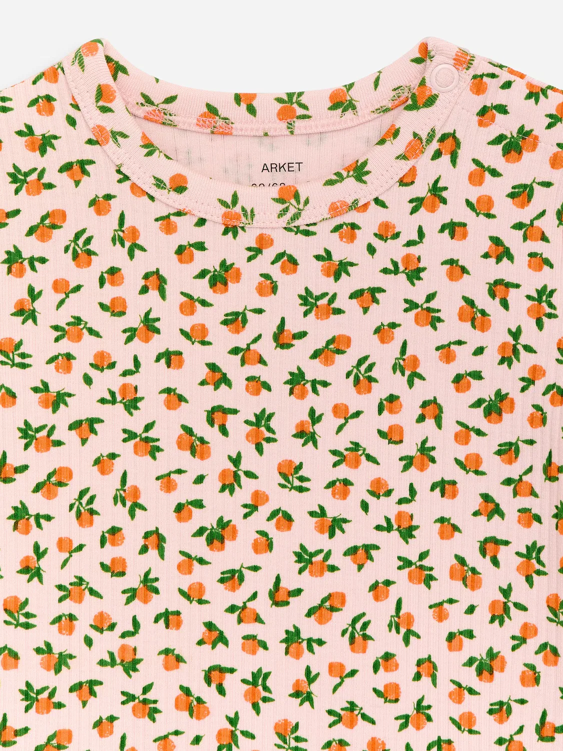 Хлопковый боди с короткими рукавами Arket, Rosa/Orangen — фото 4