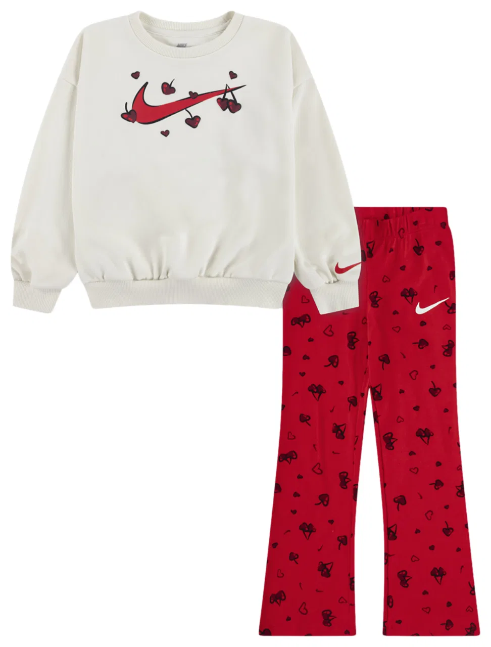 Комплект для девочек Crew Legging Nike, красный/белый