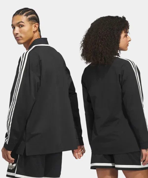 Футболка поло с длинным рукавом, регби, Adidas, черный — фото 2