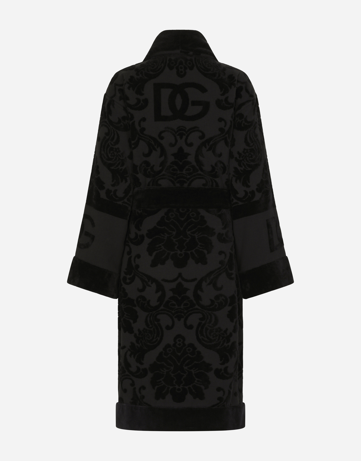 Банный халат из жаккардового махрового хлопка Dolce & Gabbana, мультиколор — фото 2