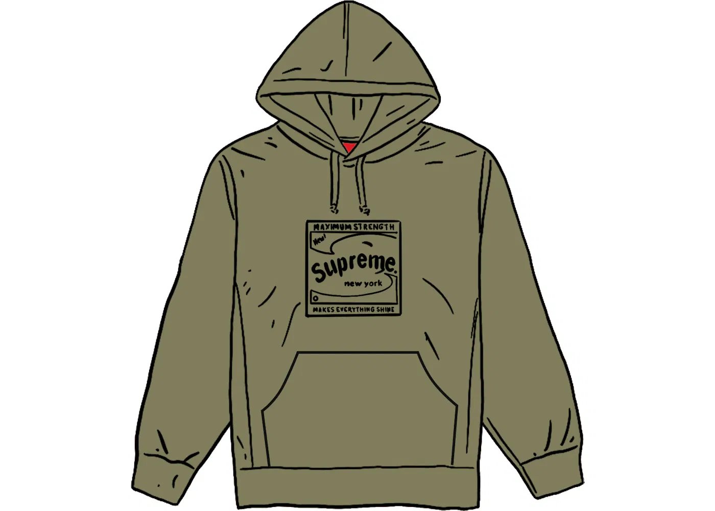 Мужской свитшот с капюшоном Supreme, Light Olive
