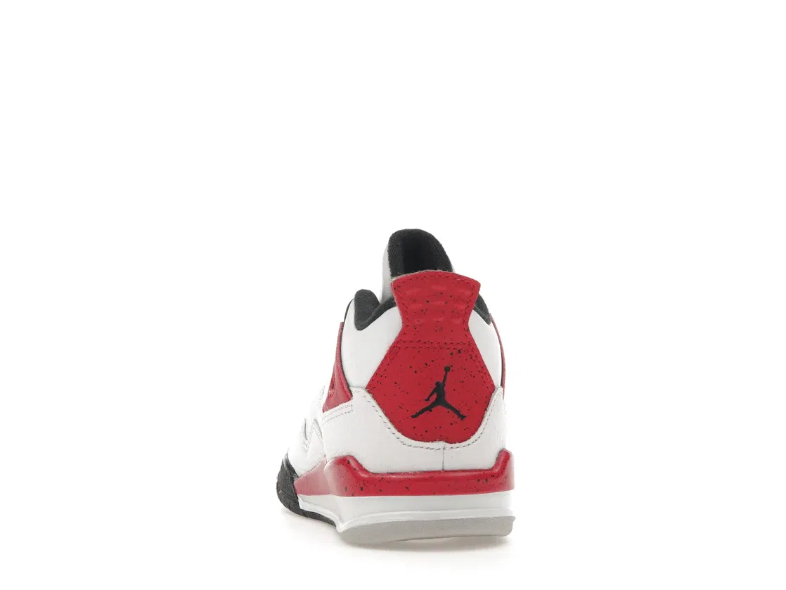 Детские кроссовки с ретро-дизайном Jordan 4 Retro Jordan, White/Fire Red/Black/Neutral Grey — фото 4