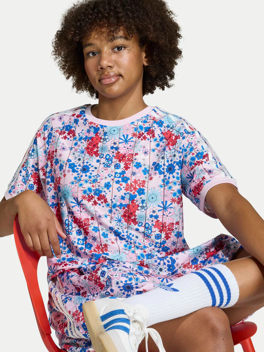 Футболка свободного кроя для девочки Liberty London Adidas, розовый — фото 4