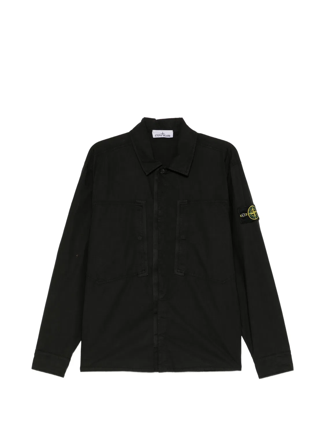 Рубашка с нашивкой-логотипом черная Stone Island, черный