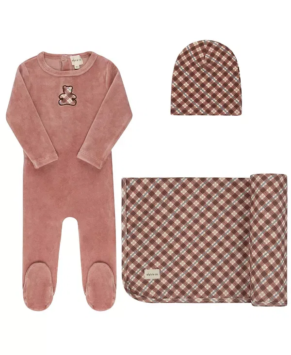 Детский комплект велюровый с принтом Take Me Home Set Ely'S & Co., розовый