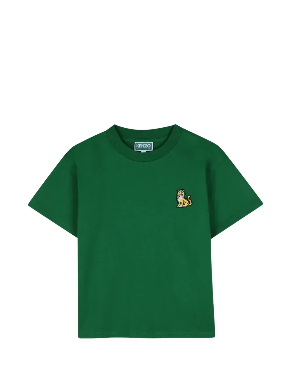 Футболка с нашивкой Tiger Kenzo Kids, зеленый