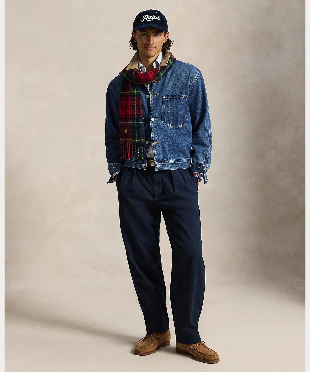 Мужские классические брюки чинос с двойной складкой Suffield POLO RALPH LAUREN, Navy