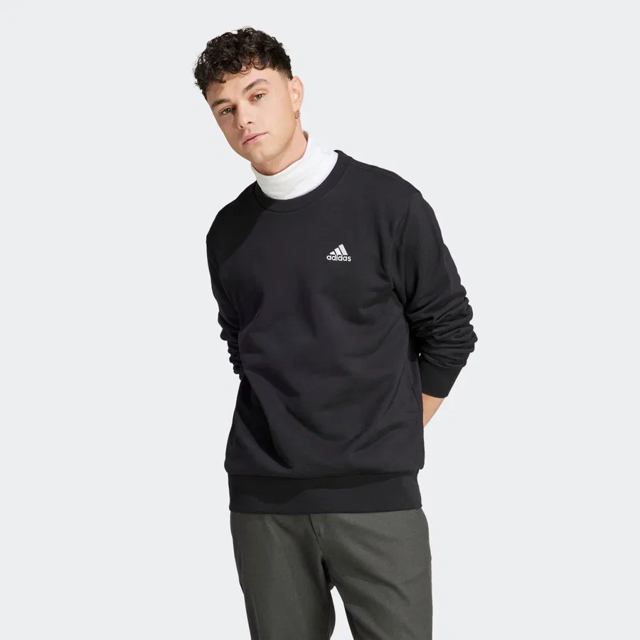 Свитшот мужской с круглым вырезом Small Logo French Terry adidas, Черный
