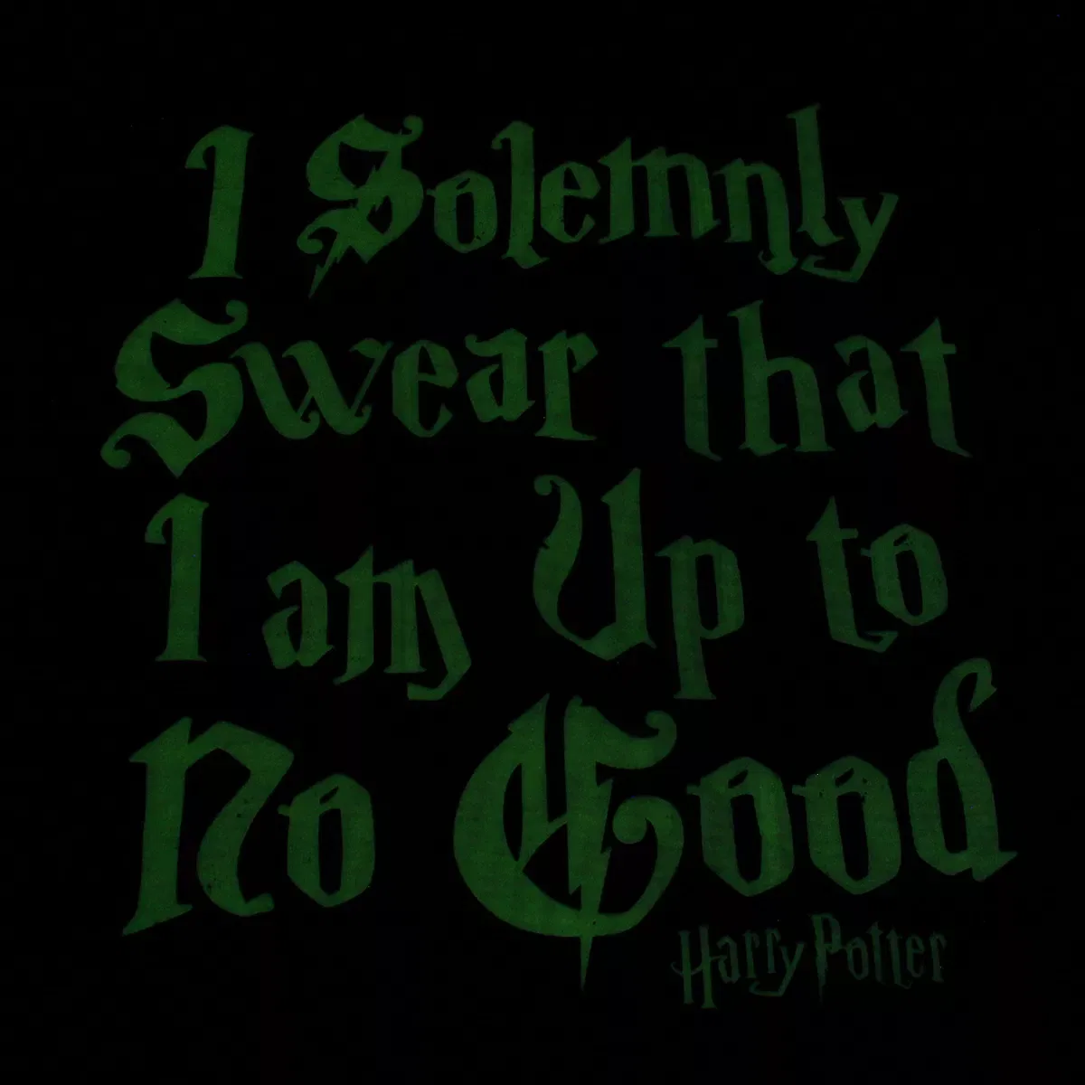 Детская футболка с длинным рукавом реглан I Solemnly Swear Glow In The Dark Harry Potter, Black — фото 3