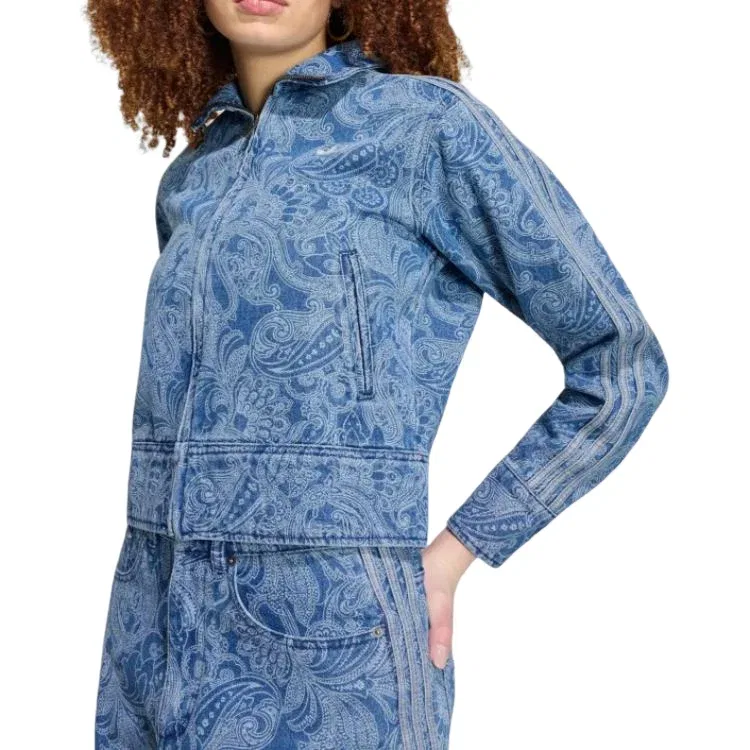 Женская куртка Liberty London Firebird Denim Track Top Asia Sizing 'Medium Vintage Denim Light Deni adidas, Medium Vintage Denim/Light Denim — фото 2