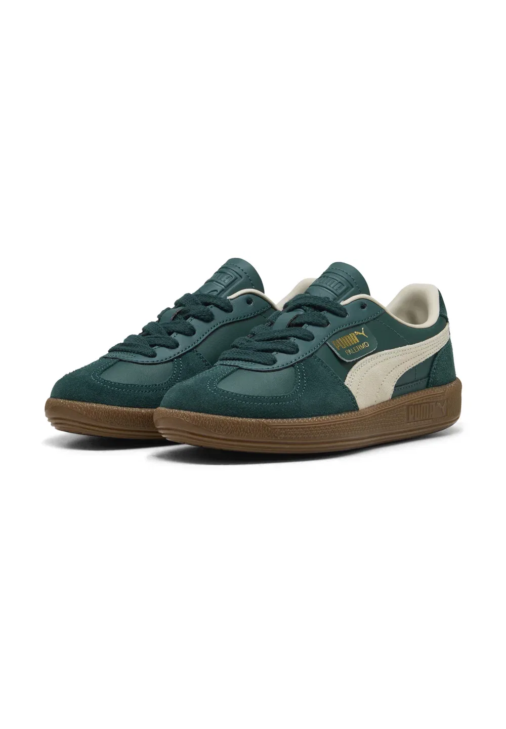 Детские туфли Palermo jr унисекс Puma, Dark Green-Alpine Snow — фото 2