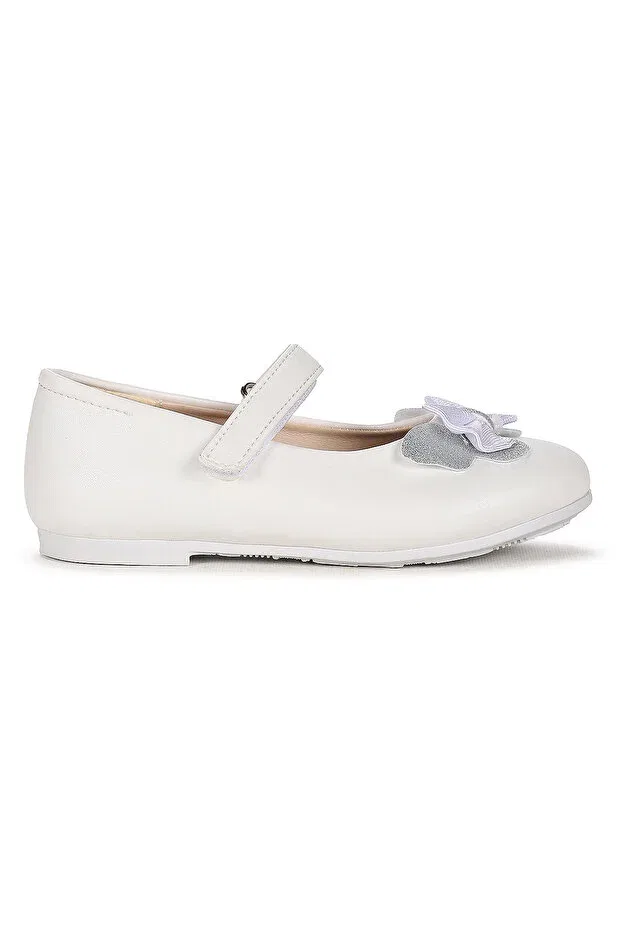 Детские балетки для девочек с принтом Pruva Kiko Kids, White — фото 4