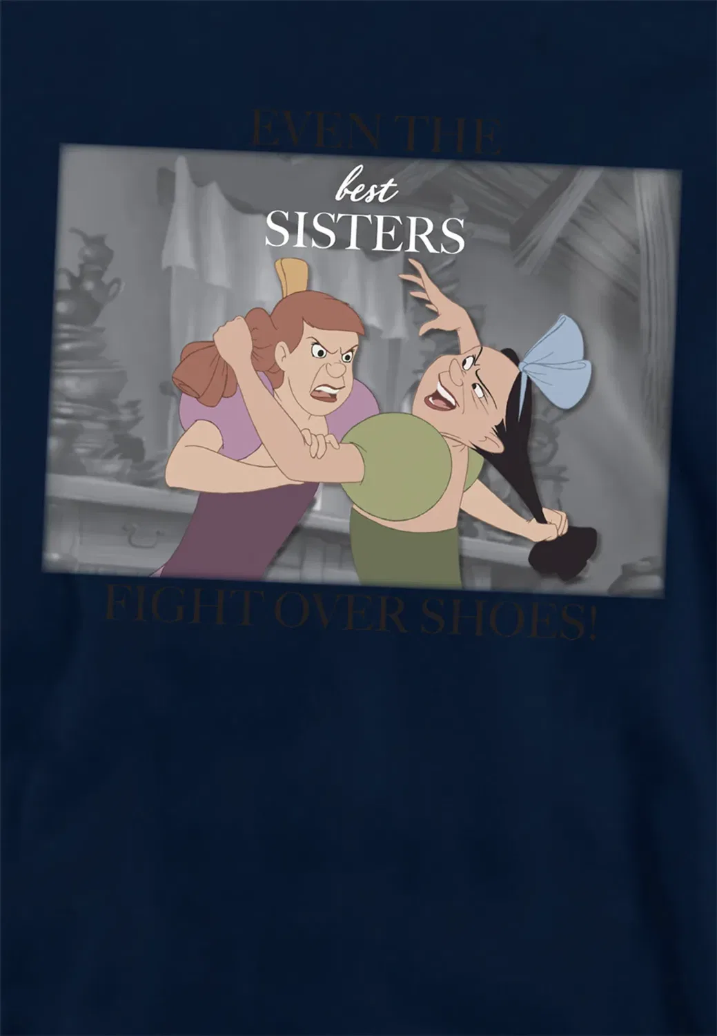 Детский пуловер-худи с принтом Cinderella Even the Best Sisters with Anastasia and Drizella Disney, Navy — фото 2