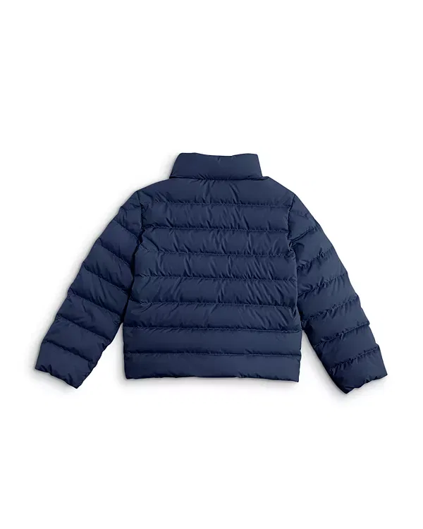 Детское пальто для мальчиков с принтом Serapio Down Puffer Jacket Moncler, темно-синий — фото 2