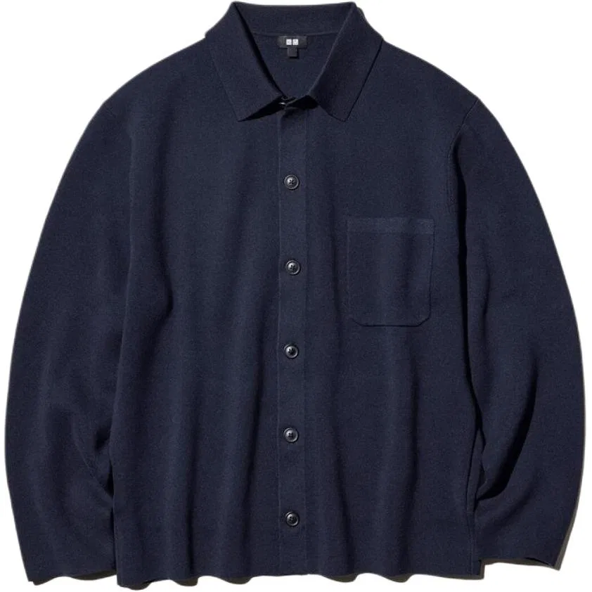 Мужской джемпер с отложным воротником UNIQLO, Navy Blue