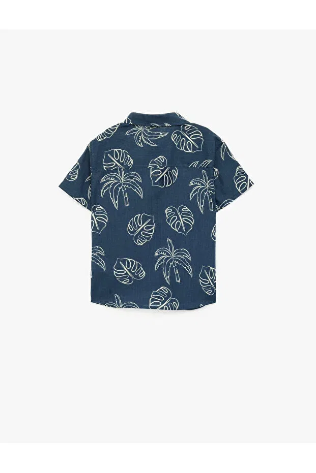 Детская рубашка с коротким рукавом с принтом Koton, Blue Patterned — фото 2