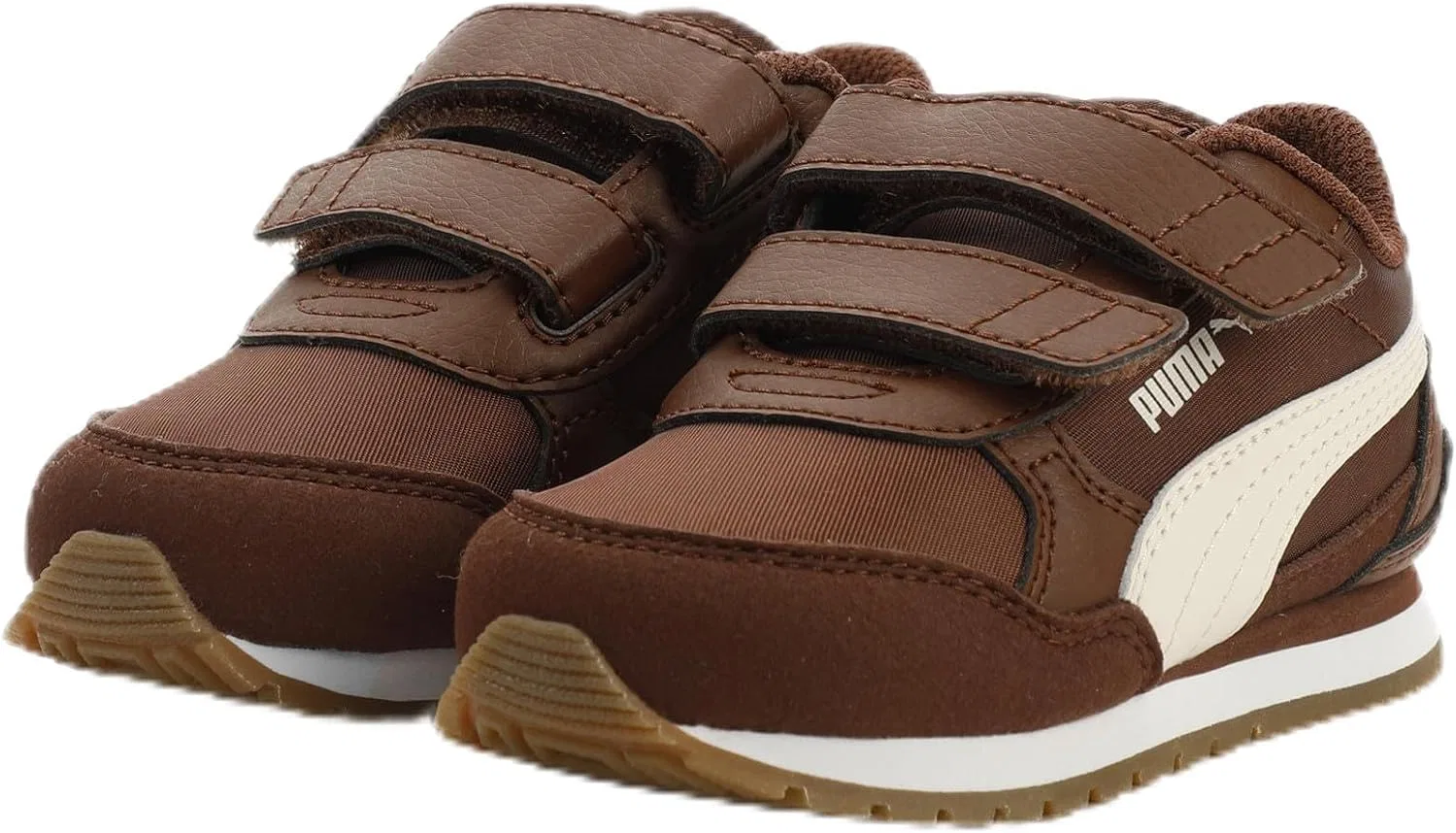 Детские кроссовки для мальчиков с липучками St Runner PUMA, Chocotart-Alpine Snow