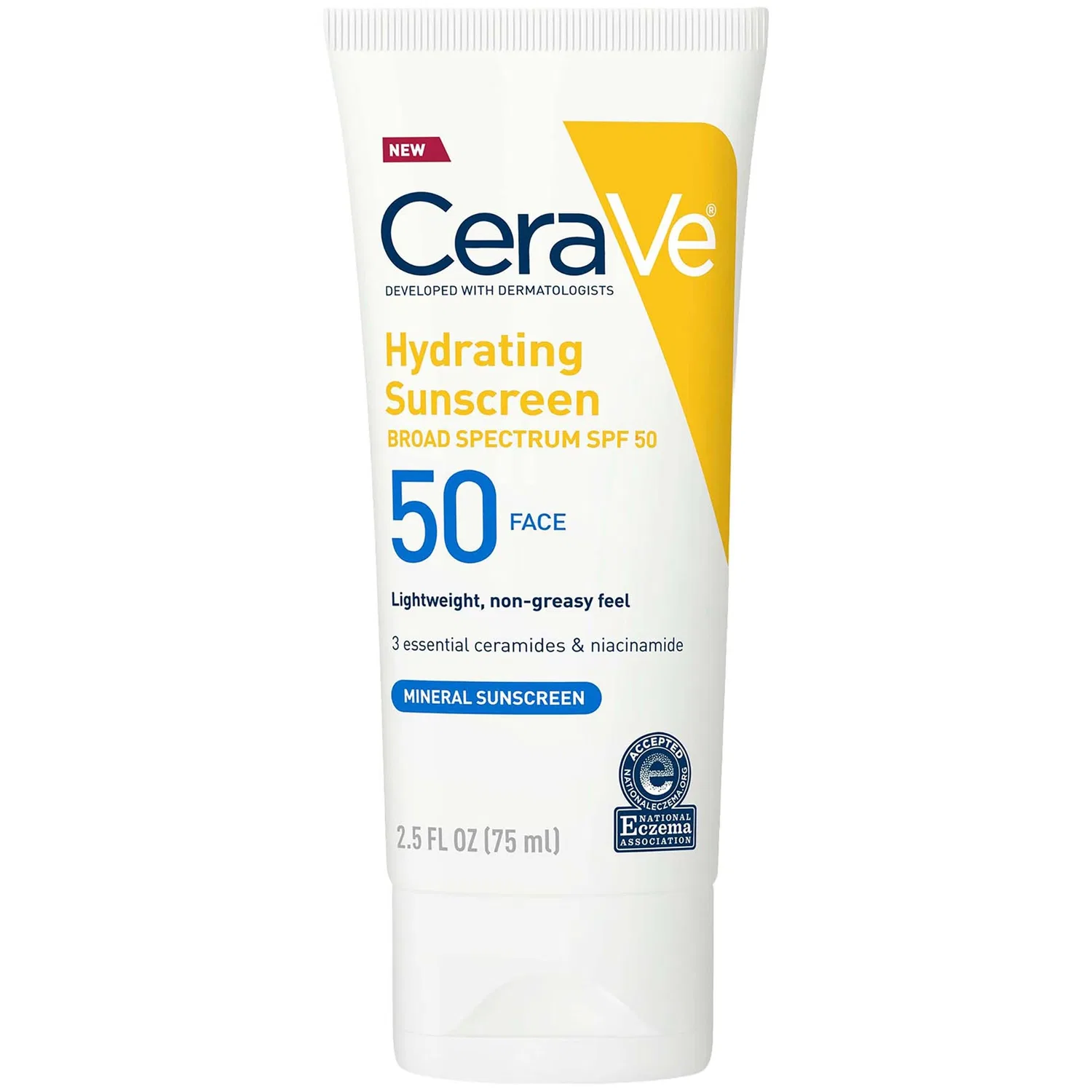 Солнцезащитный крем для лица минеральный увлажняющий SPF 50 CeraVe, 74 мл