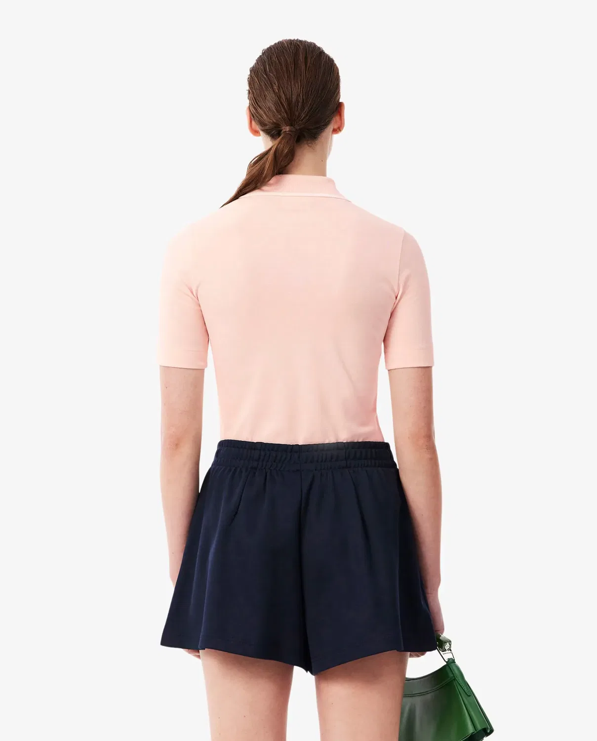 Поло Lacoste Rosa с контрастной эмблемой — фото 2