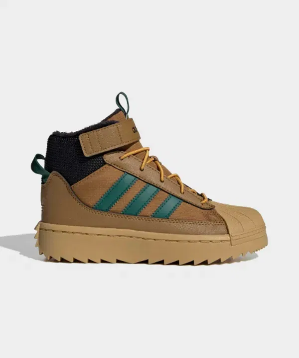 Зимние ботинки Superstar, детские, Adidas, коричневый